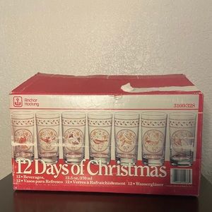 Anchor Hocking 12 Days of Christmas Glasses